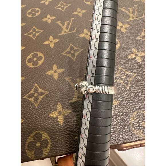 James Avery sterling silver scarab (beetle) / LOVE flip ring. Sz 7.5 - Picture 2 of 6